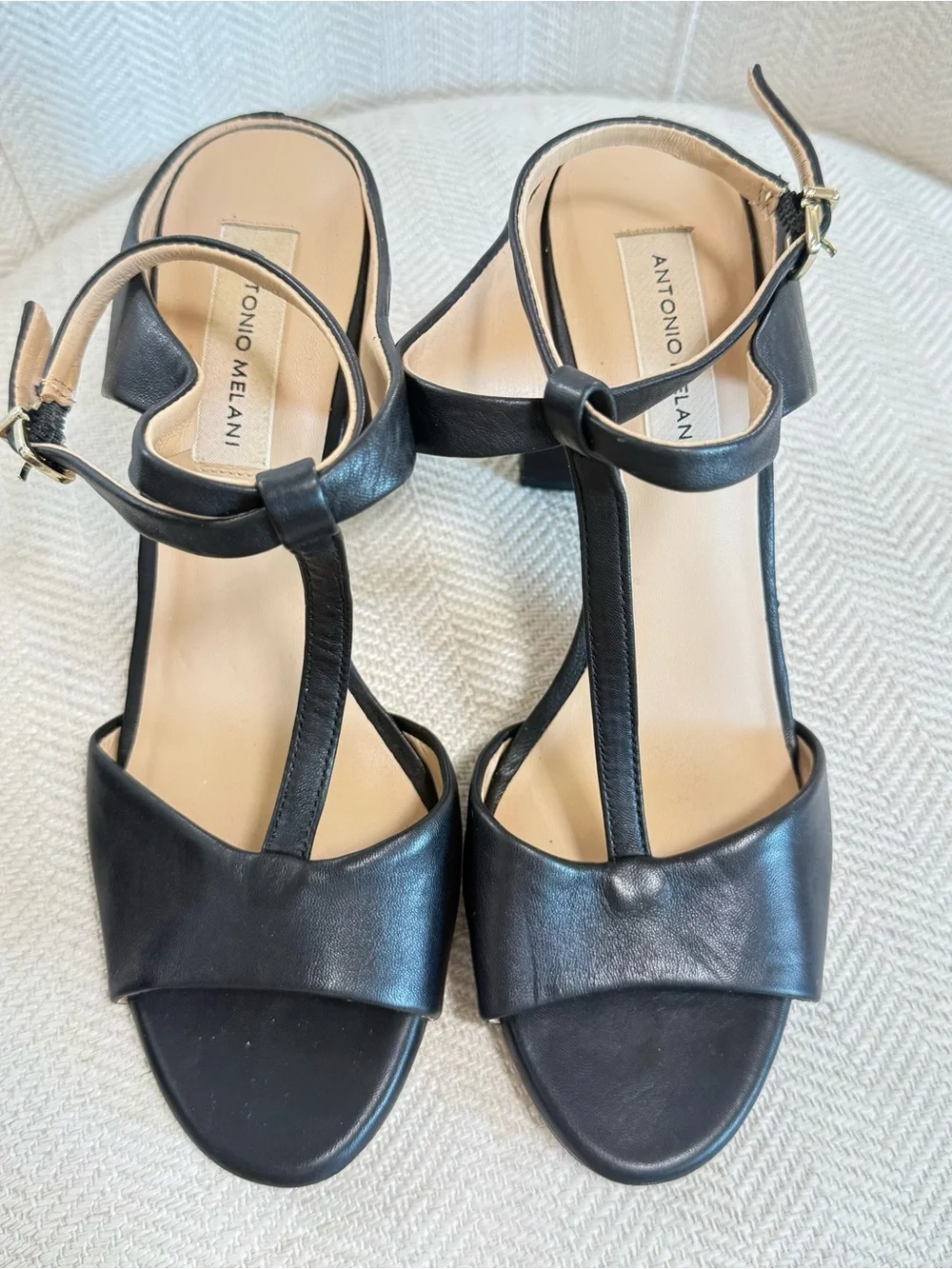 Women’s Black Strappy Block Heel Sandals